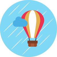 Hot Air Balloon Flat Blue Circle Icon vector