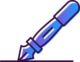 Fountain Pen Gradient Filled Icon vector