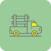 Pickup Truck Filled Yellow Icon vector