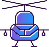 Military Helicopter Gradient Filled Icon vector