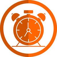 alarma reloj glifo naranja circulo icono vector