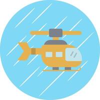 helicóptero plano azul circulo icono vector