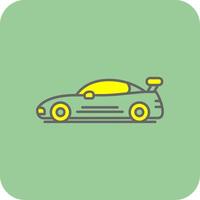 Sports Car Filled Yellow Icon vector