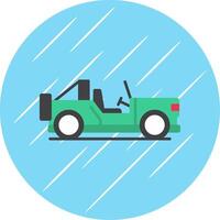 Safari Jeep Flat Blue Circle Icon vector