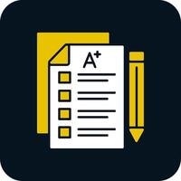 Exam Glyph Two Color Icon vector