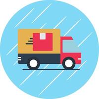 Truck Flat Blue Circle Icon vector