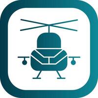 Military Helicopter Glyph Gradient Round Corner Icon vector