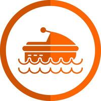 Jet Ski Glyph Orange Circle Icon vector