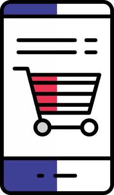 Online Shopping Filled Half Cut Icon