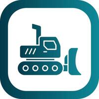 Excavator Glyph Gradient Round Corner Icon vector