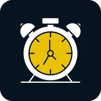 Alarm Clock Glyph Two Color Icon vector