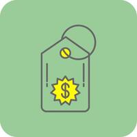 Price Tag Filled Yellow Icon vector