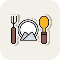 Cutlery Line Filled White Shadow Icon vector