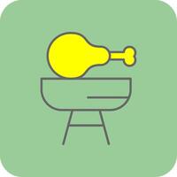 Chicken Leg Filled Yellow Icon vector