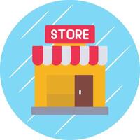 Tienda plano azul circulo icono vector