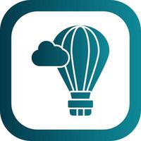 Hot Air Balloon Glyph Gradient Round Corner Icon vector