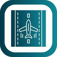 Landing Airplane Glyph Gradient Round Corner Icon vector