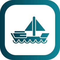 Dinghy Glyph Gradient Round Corner Icon vector