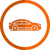 Car Glyph Orange Circle Icon vector