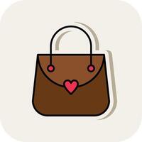 Purse Line Filled White Shadow Icon vector