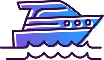 Speed Boat Gradient Filled Icon vector