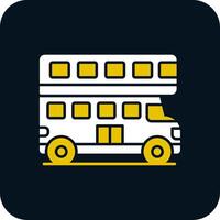 Double Bus Glyph Two Color Icon vector