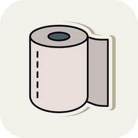 Toilet Roll Line Filled White Shadow Icon vector