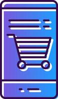 en línea compras degradado lleno icono vector