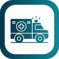 Ambulance Glyph Gradient Round Corner Icon vector