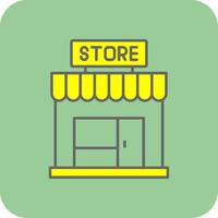 Tienda lleno amarillo icono vector