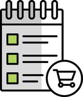 Shopping List Filled Half Cut Icon vector