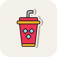 Juice Line Filled White Shadow Icon vector