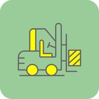 Forklift Filled Yellow Icon vector