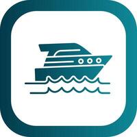 Speed Boat Glyph Gradient Round Corner Icon vector