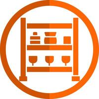 Shelves Glyph Orange Circle Icon vector