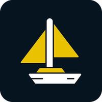 Small Yacht Glyph Two Color Icon vector