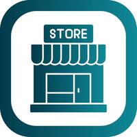 Store Glyph Gradient Round Corner Icon vector