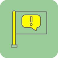 Flagged Filled Yellow Icon vector