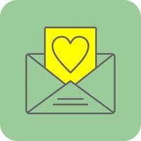 Love Message Filled Yellow Icon vector