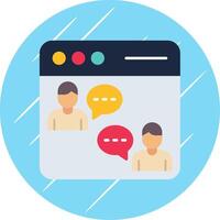 Online Chat Flat Blue Circle Icon vector