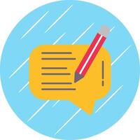 Write Message Flat Blue Circle Icon vector