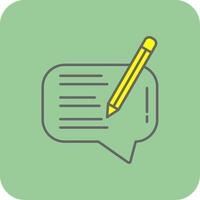 Write Message Filled Yellow Icon vector
