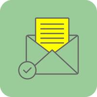 Open Email Filled Yellow Icon vector