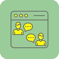 Online Chat Filled Yellow Icon vector