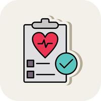 Health Check Line Filled White Shadow Icon vector