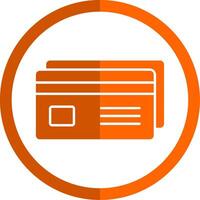 Debit Card Glyph Orange Circle Icon vector