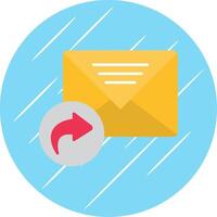 Forward Message Flat Blue Circle Icon vector