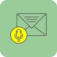Audio Message Filled Yellow Icon vector
