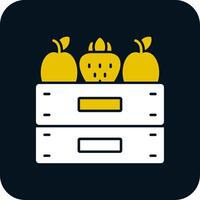 Fruit Box Glyph Two Color Icon vector