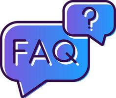 Faq Gradient Filled Icon vector